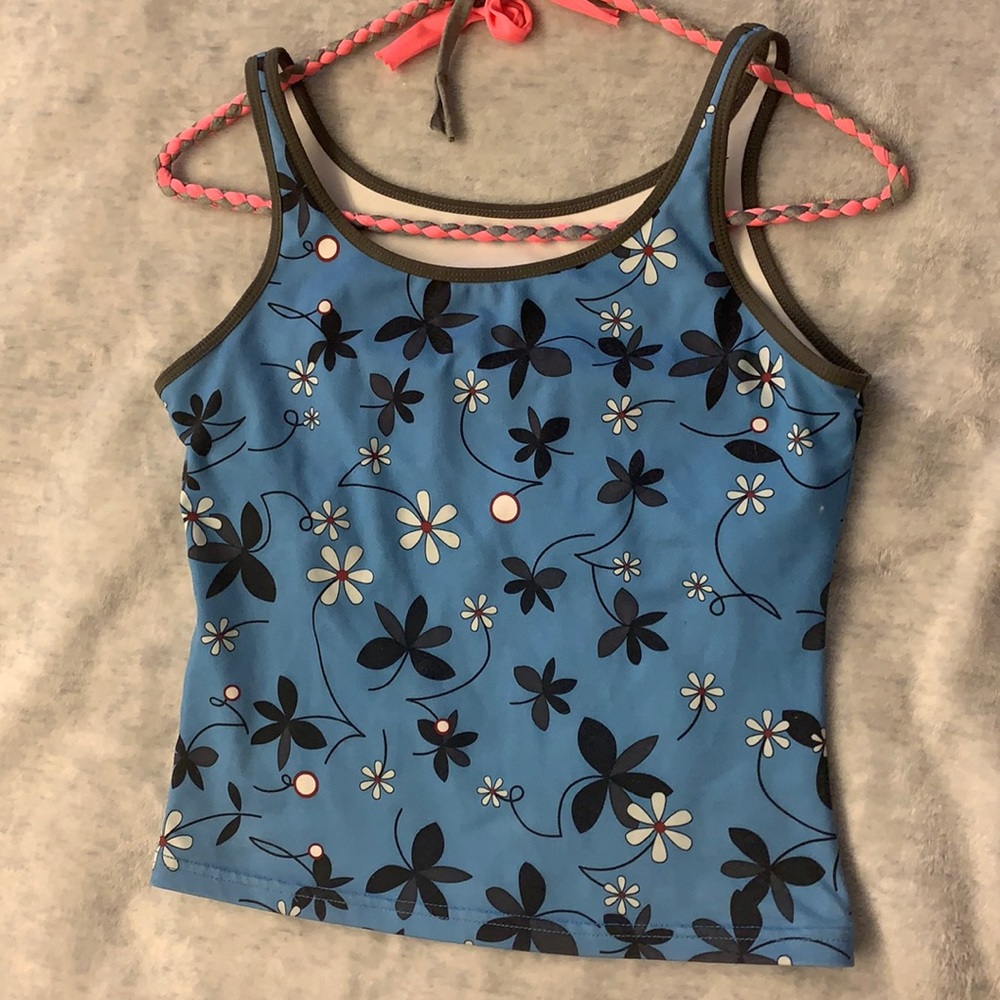 Medium blue flowery tank!